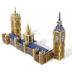 Westminister Palace Elisabeth Tower cu Big Ben - puzzle 3D din lemn Robotime- Palatul Parlametului Britanic